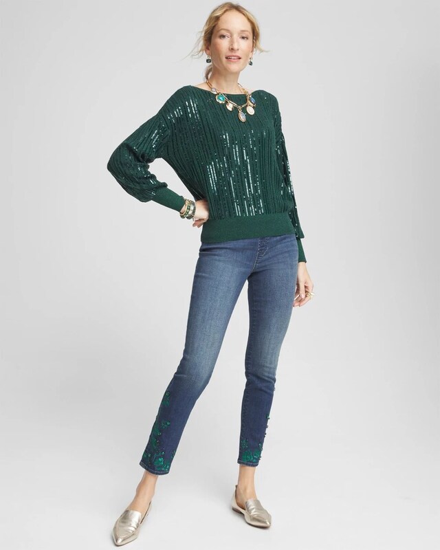 Sequin Pullover Sweater - image 2